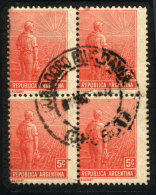 GJ.317, Block Of 4 With Cancel Of COMODORO RIVADAVIA (Chubut), VF! - Autres & Non Classés