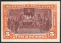 GJ.305, 5c Centenary Of The 1810 Revolution, PROOF Printed On Glazed Card In Lilac And Oragne (1958 Kneitschel,... - Andere & Zonder Classificatie