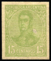 GJ.296, 15c San Martín In Oval, PROOF On White Medium Paper (1958 Kneitschel, Volume II, Page 698), VF... - Other & Unclassified