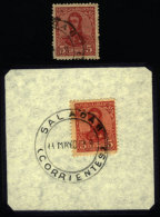 GJ.280 X2, Perf 13¼ X 12½, With Cancel Of SALADAS (Corrientes), One Reconstructed, VF! - Andere & Zonder Classificatie