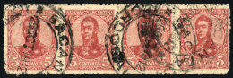 GJ.280, Perf 13¼ X 12½, Strip Of 4 With Cancel Of SACANTA (Córdoba), One Stamp With Minor... - Autres & Non Classés