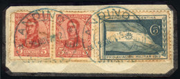 GJ.280 Pair + CINDERELLA Pro-military Aviation, On Small Fragment With Cancel Of ANDINO (Santa Fe) In Blue, VF! - Autres & Non Classés