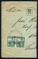 GJ.246, Perf 12¼, Pair, On Fragment With Cancel Of PUERTO CALETA OLIVIA (Santa Cruz) In Violet, VF! - Autres & Non Classés