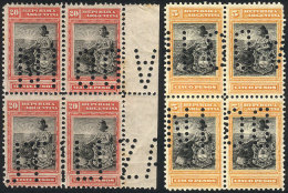 GJ.236O + 238O, 5c And 20c. Seated Liberty In Blocks Of 4, VF! - Autres & Non Classés