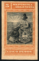 GJ.236, $5 Seated Liberty, PROOF On Opaque Card, In Orange And Black (1958 Kneitschel, Volume II, Page 696), VF! - Autres & Non Classés