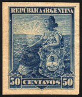 GJ.234, 50c Seated Liberty, PROOF On Opaque Card, In Blue (1958 Kneitschel, Volume II, Page 696), VF! - Autres & Non Classés