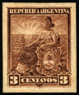 GJ.220, 3c Seated Liberty, PROOF On Glazed Card, In Brown (1958 Kneitschel, Volume II, Page 696), VF! - Other & Unclassified