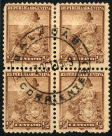 GJ.217, Block Of 4, With Cancel Of SALADAS (Corrientes), VF! - Other & Unclassified