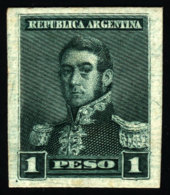 GJ.186, $1 San Martín, PROOF Printed On Card In Green (1958 Kneitschel, Volume II, Page 694), VF! - Other & Unclassified