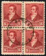 GJ.178, 5c Rivadavia, Block Of 4 With Cancel Of ALVEAR (CORRIENTES), VF Quality! - Andere & Zonder Classificatie