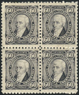 GJ.114A, 60c Posadas, Black-gray, Block Of 4, 2 Lightly Hinged And 2 MNH, VF Quality! - Andere & Zonder Classificatie