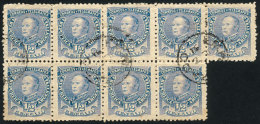 GJ.97, ½c Urquiza, Block Of 9, With Cancel Of EXPEDICIÓN Of 2/JUL/1891, VF! - Autres & Non Classés