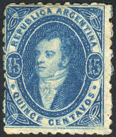 GJ.24, 15c. Semi-clear Impression, Mint No Gum, With VARIETY: Lower Right Frame Broken, Excellent! - Gebruikt