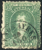 GJ.23, 10c. Semi-clear Impression, Used In Buenos Aires On 29/AU, An Example With Interesting Printing Flaws At... - Used Stamps