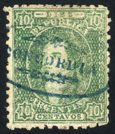 GJ.23, 10c. DRY Impression (very Little Ink), With CONCORDIA Cancel In Blue, Superb! - Oblitérés