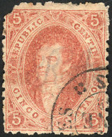 GJ.19k, 5c 2nd Printing, Dull Impression, Used In Buenos Aires In JAN/65, With VARIETY: Right Angle Incomplete,... - Gebruikt