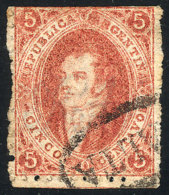 GJ.19e, 5c 1st Or 2nd Printing, Semi-clear Impression, With VARIETY: Thin Paper (80 Microns), And SALTA Cancel In... - Gebruikt