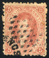 GJ.19, 5c 1st Or 2nd Printing, Semi-clear Impression, With Double Cancellation: Dotted + Buenos Aires Rimless... - Used Stamps