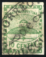 GJ.2, 10c Small Figures, With FORGED Cancel Of Gualeguaychú, Interesting For Study. - Unused Stamps