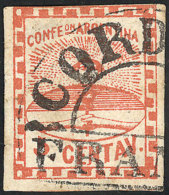 GJ.1, 5c. Small Figure, With Genuine Semi-circle CÓRDOBA Cancel, Signed By Alberto Solari, VF Quality! - Used Stamps