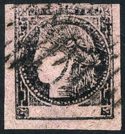 GJ.14, 3c Light Lilac, Type 3, With 9-bar Cancel Of Corrientes Applied Twice, 3 Very Wide Margins, Catalog Value... - Corrientes (1856-1880)