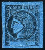 GJ.3, 3c Blue, Type 8, Very Fresh Gum, Lightly Hinged, VF Quality! - Corrientes (1856-1880)