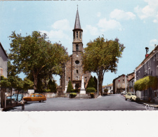 CPSM Dentelée (81)  MONTREDON LABESSONNIE PLace De L' Eglise Voitures Citroën 2 CV Renault 16 SIMCA - Montredon Labessonie