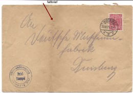 1921 , Duisburg, Offizieller Brief Güterabfertigung, Dienstmarke 40 Pf Einzelfrankatur - Brieven En Documenten