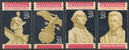 USA 1989-90 Constitution Bicentennial Stamps #2412-15 Clock History Eagle Shield Washington John Marshall Famous Arrow - George Washington