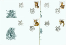 Slovakia 2003, FDC Covers Animals European Wildcat Mi.# 458-461, Ref.bbzg - FDC