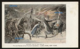 NEW YORK LUNA PARK FIREMEN'S EXHIBITION OLD VINTAGE POSTCARD 1904 - Exposiciones