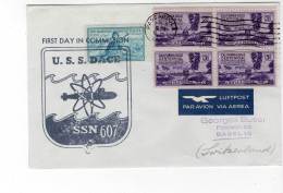 LETTRE - SUBMARINE - U.S.S. DACE - First Day In Commision : 04/04/1964 - Submarines