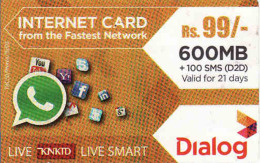 Sri Lanka Prepaid Internet Card 99 Rs Dialog - Autres & Non Classés