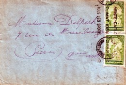 Lettre  Monaco Pour  La  France ( Paris)  1920 - Lettres & Documents