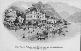 GERSAU → Hotel-Pension Fluhegg Am Vierwaldstättersee ►mit Interessanter Rückseite◄ - Gersau