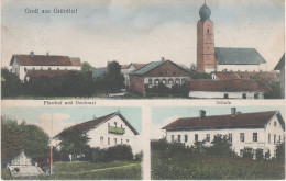 AK Gruss Grünthal St. Andreas Kirche Pfarrhof Denkmal Schule Bei Unterreit Gars Inn Taufkirchen Kraiburg Waldkraiburg - Waldkraiburg