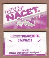 AC - GILLETTE NACET STAINLESS SHAVING RAZOR BLADE IN WRAPPER - Scheermesjes