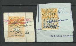 NEDERLAND Netherland 2 Old Revenue Tax Stamps O - Fiscale Zegels