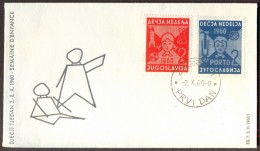 YUGOSLAVIA - JUGOSLAVIJA - CHILDREN TOYS - FOOTBALL - DRESS - HAMMER - FDC - 1960 - Poupées