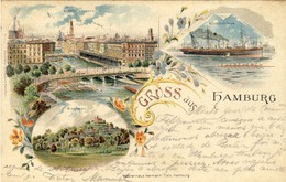 GRUSS  Aus HAMBURG (1904), 2 Scans - Mitte