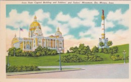Iowa Des Moines State Capitol Building & Soldiers And Sailors Monument - Des Moines