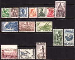 Papua New Guinea 1952-56 Full Set, Mint No Hinge, Sc# 122-136, SG 1-15 - Papua New Guinea