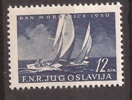 1950  622-27  SCHIFFE  SEGELBOOT   JUGOSLAVIJA JUGOSLAWIEN  TAG DER MARINE  MNH - Other (Sea)