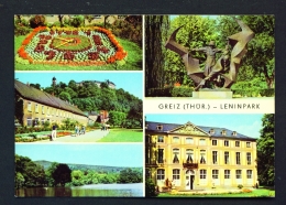 GERMANY  -  Greiz  Lenin Park  Multi View  Unused Postcard - Greiz