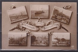 = Carte Postale Angleterre Souvenir De Brighton Destination France 1 Timbre Verso - Brighton