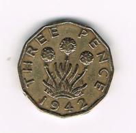 GREAT BRITAIN  3  PENCE  1942 - F. 3 Pence