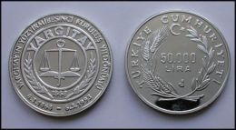 AC - 125th YEAR OF COURT OF CASSATION ( SUPREME COURT OF APPEALS ) COMMEMORATIVE SILVER COIN UNCIRCULATED TURKEY 1993 - Turkey