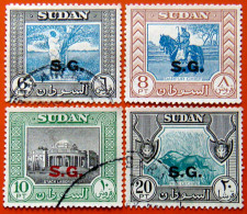 SUDAN 1951 6p,8p,10p,20p OFFICIAL Used ScottO56-O59 CV$6 - Soedan (1954-...)