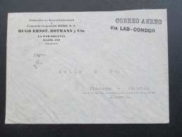 Bolivien 1939 Luftpostbeleg Correo Aero / Via LAB Condor. MiF. Marken Mit Aufdruck! Sehr Interessanter Beleg!! - Bolivie