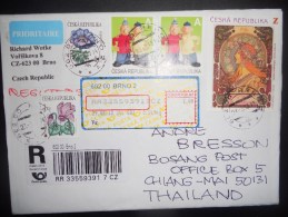Tchequie , Lettre Recommande De Brno 2013 Pour Chiang Mai - Storia Postale